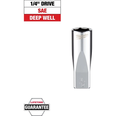 MILWAUKEE - 45-34-9020 - 1/4" inch Drive 1/2" inch SAE Deep Socket pa2