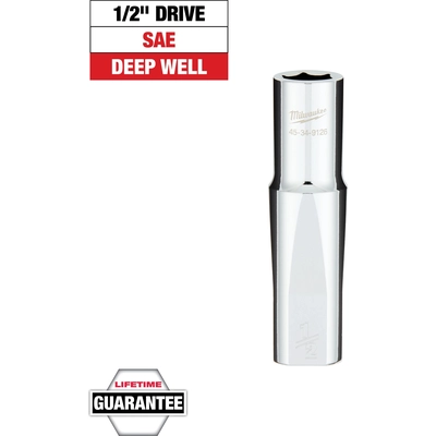 MILWAUKEE - 45-34-9126 - 1/2" Drive 1/2" SAE 6-Point Deep Socket pa2