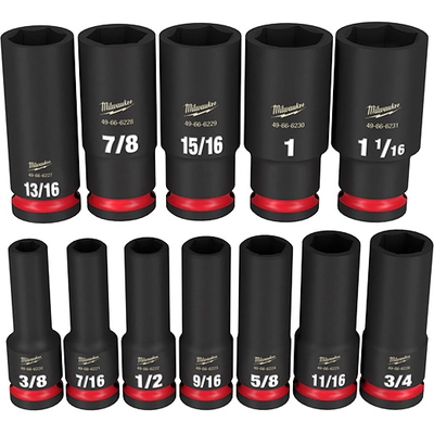 MILWAUKEE - 49-66-7011 - 1/2" Drive SAE Deep Socket Set pa1