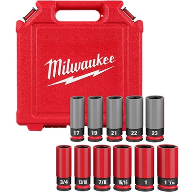 MILWAUKEE - 49-66-7833 - 1/2 Drive SAE & Metric 11PC Lug Nut Wheel Socket Set pa2