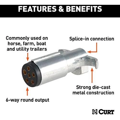 6-Way Round Connector by CURT MANUFACTURING - 58081 pa12