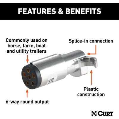 6-Way Round Connector by CURT MANUFACTURING - 58120 pa5