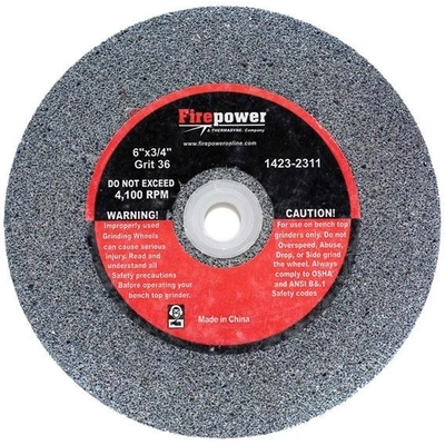 6" x 3/4" x Aluminum Oxide Type 1 Bench Grinding Wheel by FIRE POWER - 1423-2311 pa1