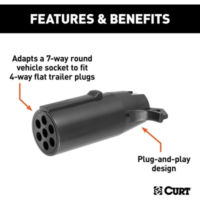 Adaptateur rond 7 voies à plat 4 voies by CURT MANUFACTURING - 57040 pa5