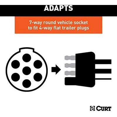 7-Way Round To 4-Way Flat Adapter by CURT MANUFACTURING - 57041 pa11