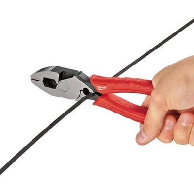 9" Dipped Handle Flat Grip/Cut Round Jaws Fish Tape Puller Crimper Linemans Pliers by MILWAUKEE - 48-22-6100 pa3