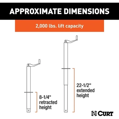 A-Frame Tongue Jack by CURT MANUFACTURING - 28200 pa6