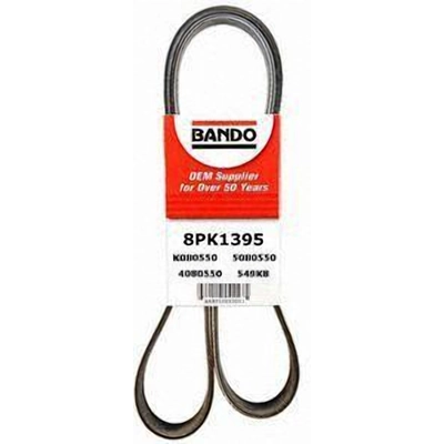 Air Conditioning, Alternator And Power Steering Belt by BANDO USA - 8PK1395 pa2