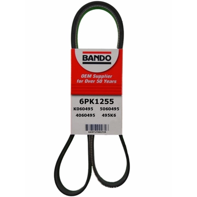 Air Conditioning, Alternator And Water Pump Belt by BANDO USA - 6PK1255 pa1