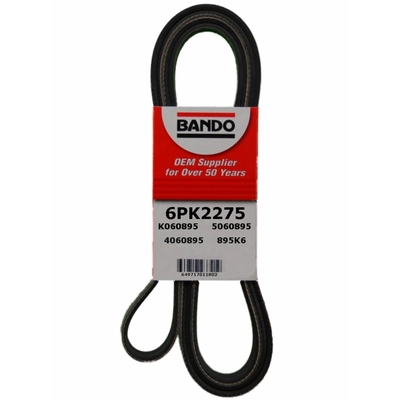 Air Conditioning, Alternator, Fan And Power Steering Belt by BANDO USA - 6PK2275 pa1