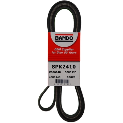 Air Conditioning, Alternator, Water Pump, Power Steering Belt by BANDO USA - 8PK2410 pa1