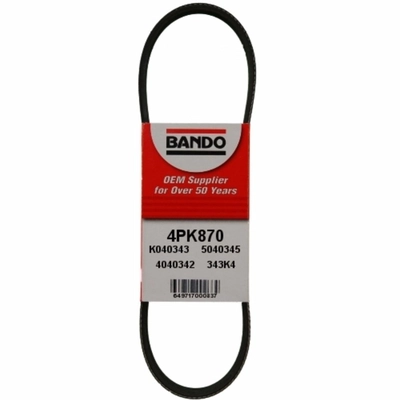Air Conditioning Compressor Belt by BANDO USA - 4PK870 pa1