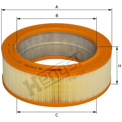 HENGST FILTER - E107L - Air Filter Insert pa1