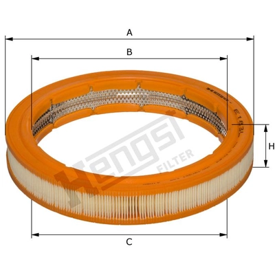 HENGST FILTER - E183L - Filtre à air Insert pa2