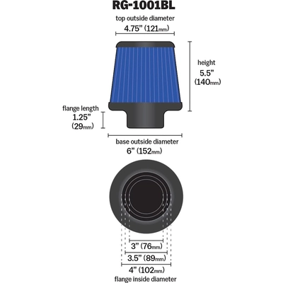 K & N ENGINEERING - RG-1001BL - Air Filter pa2