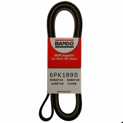 Alternator, Power Steering And Water Pump Belt by BANDO USA - 6PK1890 pa1