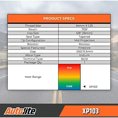 Autolite Iridium XP Plug (Pack of 4) by AUTOLITE - XP103 pa9