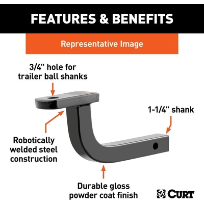 Ball Mount by CURT MANUFACTURING - 45021 pa6