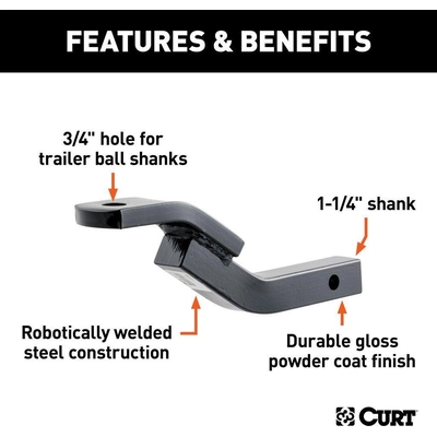 Ball Mount by CURT MANUFACTURING - 45510 pa6