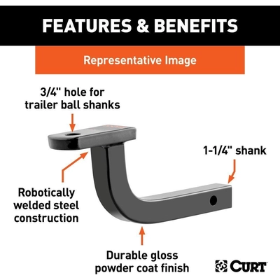 Ball Mount by CURT MANUFACTURING - 45520 pa6