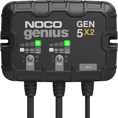 NOCO BOOST - GEN5X2 - 10-Amp (5-Amp Per Bank), 2-Bank Waterproof Smart Marine Charger & Maintainer pa1