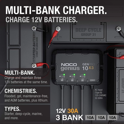 NOCO BOOST - GENPRO10X3- 30-Amp (10-Amp Per Bank),Onboard Marine Battery Charger pa2