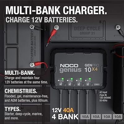 NOCO BOOST - GENPRO10X4 - 40-Amp (10-Amp Per Bank), 4-Bank, Onboard Marine Battery Charger pa2