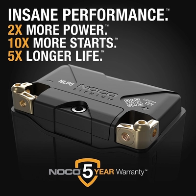 NOCO BOOST - NLP5 - 250 Amp, 12V, Powersport Battery for Motorcycles, ATVs, UTVs pa2