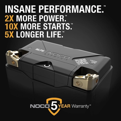 NOCO BOOST - NLP9 - 400 Amp, 12V, Lithium Powersports Battery pa2