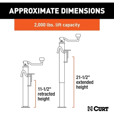 Bracket Mount Swivel Jack by CURT MANUFACTURING - 28300 pa8