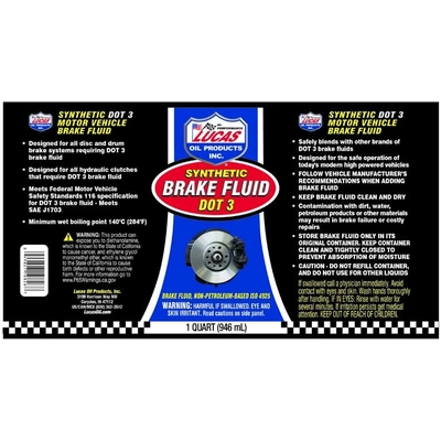Lucas Oil - 10826 - Synthetic Brake Fluid Dot 3 - 1 Quart pa2