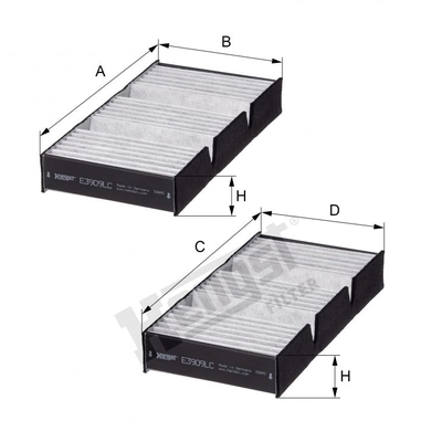 HENGST FILTER - E3909LC2 - Cabin Air Carbon Filter pa2