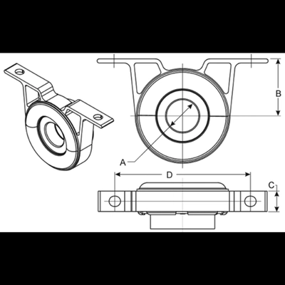 Center Support Bearing by DANA SPICER - 5017407 pa1