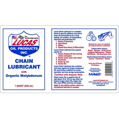Lucas Oil - 10014 - Chain Lubricant - 1 Quart pa2