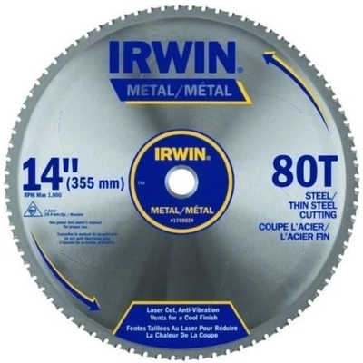 IRWIN - 4935559 - 80T Metal Cutting Ferrous Steel Circular Saw Blade 14" pa2