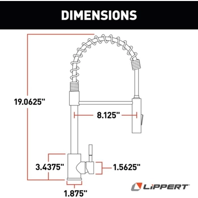 Coiled Pull-Down Kitchen Faucet by LIPPERT COMPONENTS - 2021090598 pa3