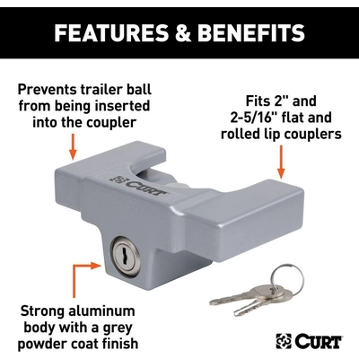 Coupler Lock by CURT MANUFACTURING - 23081 pa6