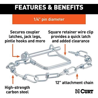 Coupler Safety Pin by CURT MANUFACTURING - 25012 pa10