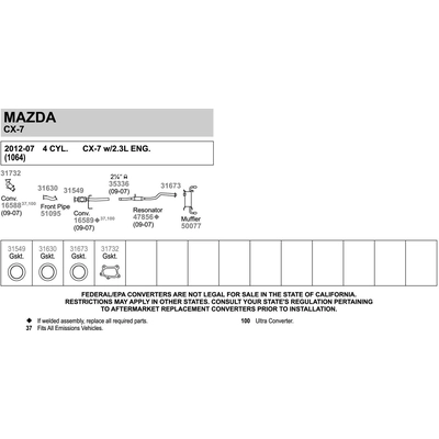 Catalyseur ajustement direct by WALKER - 16589 pa4