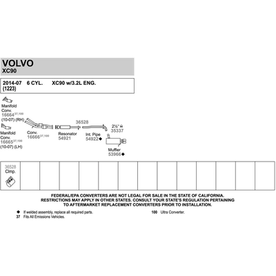 Direct Fit Converter by WALKER - 16666 pa5