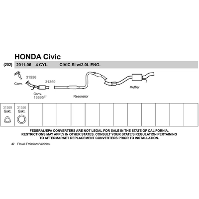 WALKER - 16695 - Direct Fit Converter pa3