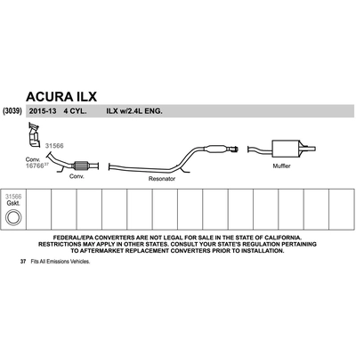 Catalyseur ajustement direct by WALKER - 16766 pa4