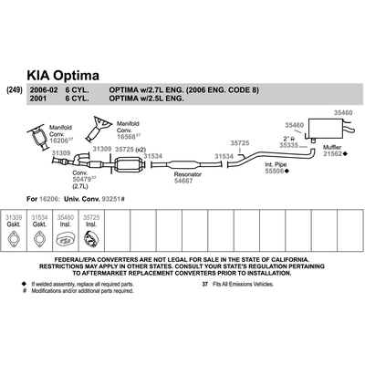 Catalyseur ajustement direct by WALKER - 50479 pa6