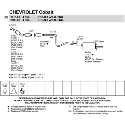 WALKER - 53857 - Catalyseur ajustement direct pa6