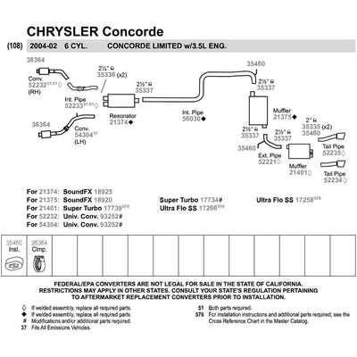 Direct Fit Converter by WALKER - 54304 pa7