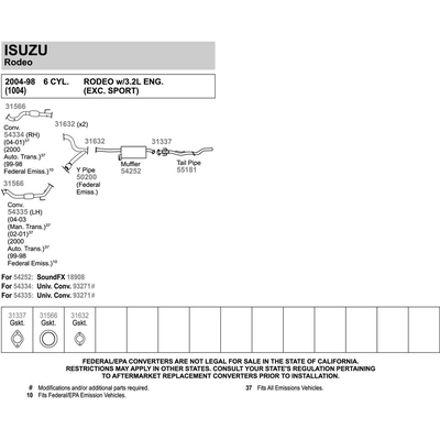 Direct Fit Converter by WALKER - 54335 pa6