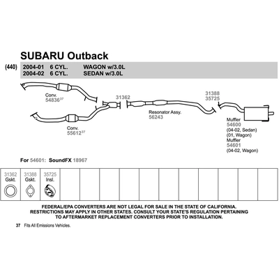 Catalyseur ajustement direct by WALKER - 54836 pa4