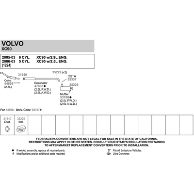 WALKER - 54898 - Catalyseur ajustement direct pa12