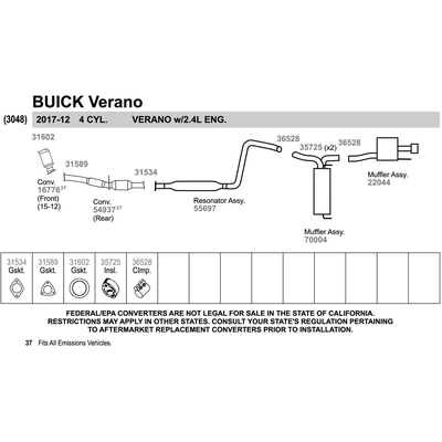 Direct Fit Converter by WALKER - 54937 pa3