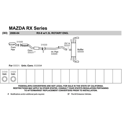 Catalyseur ajustement direct by WALKER - 55531 pa3